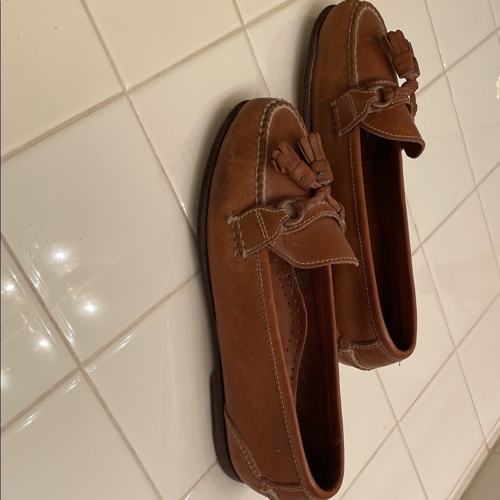 Cole Haan Brown Leather Tassel Loafers - Picture 3 of 3